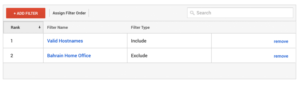 Google Analytics Add Filter