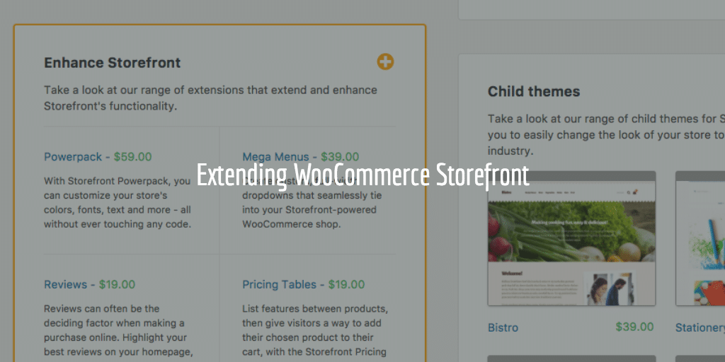 Extending WooCommerce Storefront