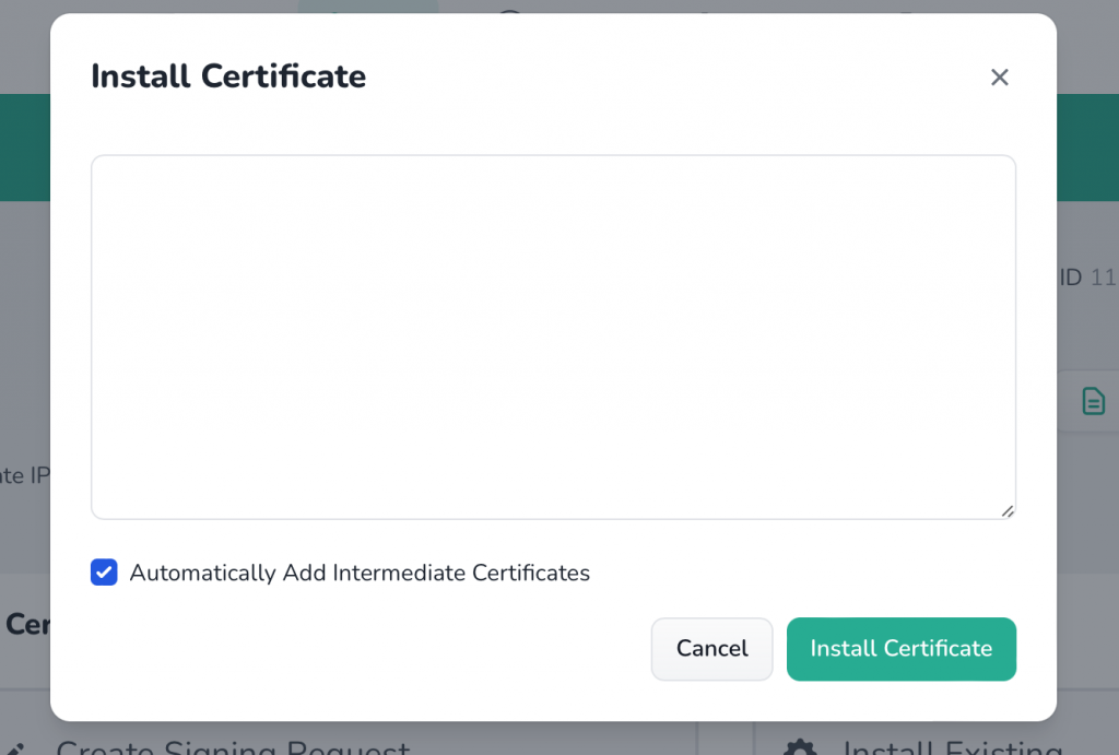 intermediate certificates 